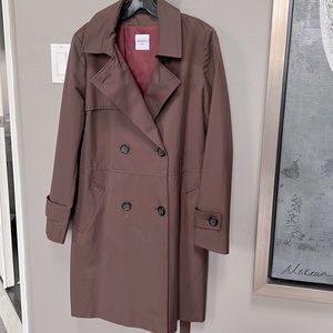 CINZIA ROCCA Trench-coat, Double Breasted, Belted, Size 8 . Burgundy
